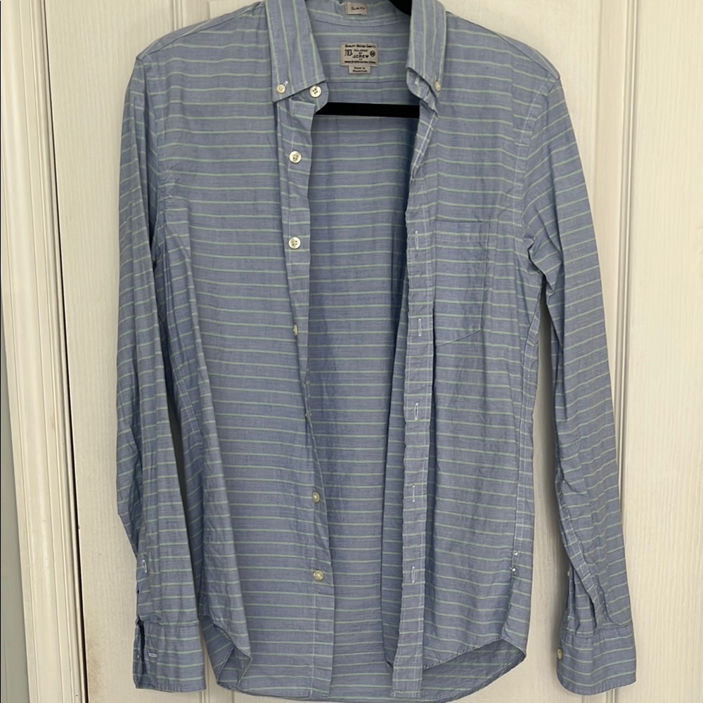 J Crew Men's Blue Striped Shirt
